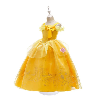 Girls Belle Dress Children Christmas Elegant Princess Costume Baby Summer Halloween Disguise Cosplay Party Fantasy 3-10 Years