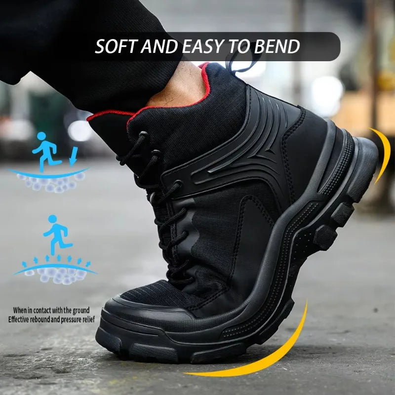 New 2026 Fashion Men Work Safety Boots Anti-smashing Industrial Work Shoes Sneakers Anti-sand Boot Outdoor Ankle Male Footwear