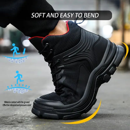 New 2026 Fashion Men Work Safety Boots Anti-smashing Industrial Work Shoes Sneakers Anti-sand Boot Outdoor Ankle Male Footwear