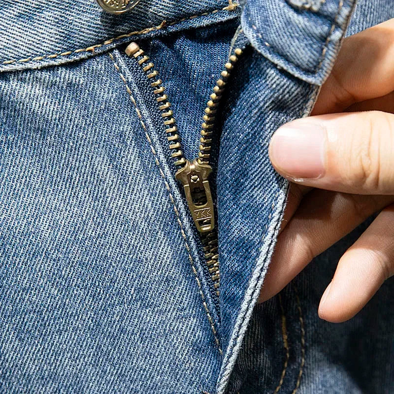 Summer Thin Bermuda Jeans Men's High Street Straight Shorts Fashion Casual Blue Classic Style Male Clothes Short Pants