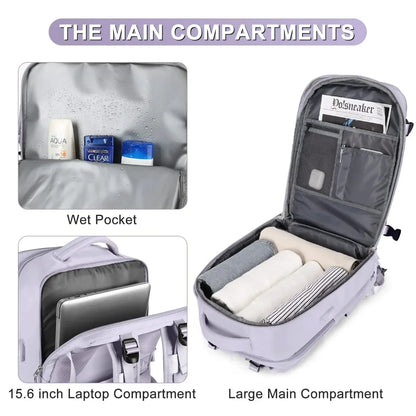 Travel Backpack for Women 40x25x17 Airplane Cabin Backpack Carry-On Luggage 14inch Laptop Backpack Casual Schoolbackpack