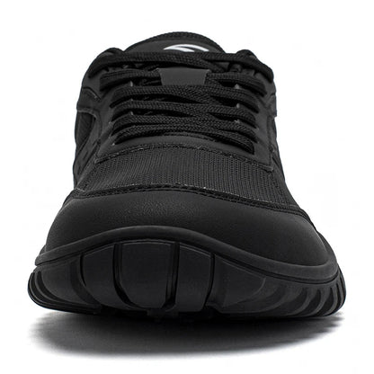 Wide Toe Running Shoes Unisex Minimalist Artificial Leather Walking Sneakers Lace Up Lightweight Breathable Shoes