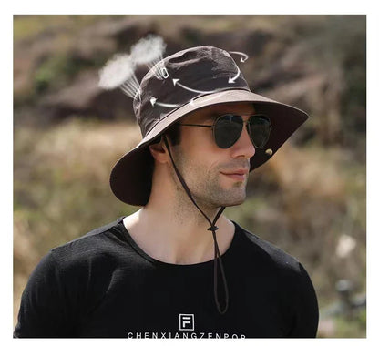 Waterproof Fisherman Hat Outdoor Summer Sun Anti UV Protection Breathable Mesh Camping Hiking Mountaineering Caps Mens Women