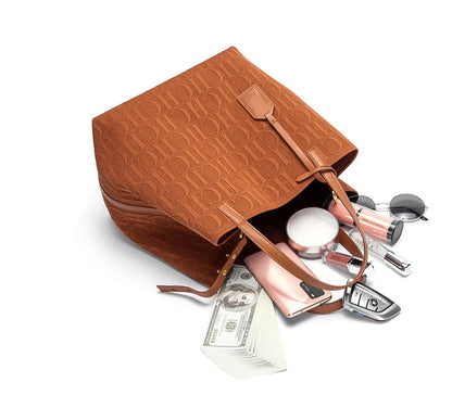 High Quality Craft Large Capacity Handbag Ladies Shoulder Bag Fashion Classic New Pure Color Outer Pocket Ladies Handbag