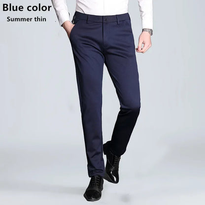 Formal Dress Suit Pants Tall Men 190CM Business Black Blue Plus Size 40 42 44 46 Extra Long Lengthened Straight Office Trousers