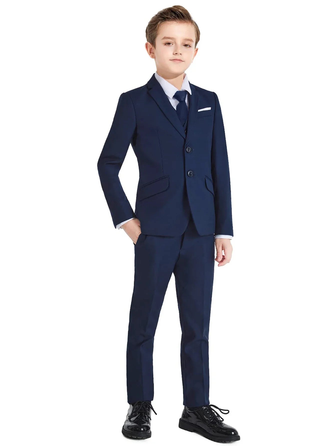Boys Suits Colorful Formal Suits 4 Piece Slim Fit Dresswear Suit Set Jacket Vest Pants and Tie）School Uniforms