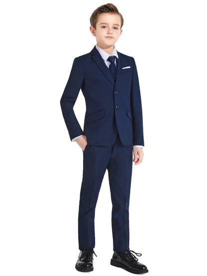 Boys Suits Colorful Formal Suits 4 Piece Slim Fit Dresswear Suit Set Jacket Vest Pants and Tie）School Uniforms