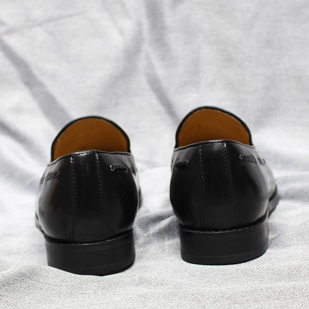 Italian Style Men's Loafers Tassel Genuine Cow Leather Comfortable Slip on Wedding Party Office Dress Shoes for Men Casual Shoes