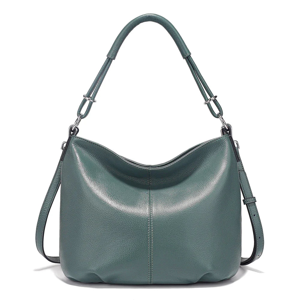 Beige New Women's Soft Cowhide Leather Shoulder Bag Crossbody Satchels Leather Hobo Bag Black Cowhide Natural Bag Brown