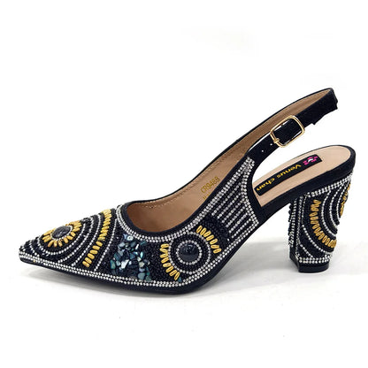 Elegant Italian Design Women's Party Shoes With Matching Handbag - Perfect for Hot African Weddings Stylish Heels and Bag Set
