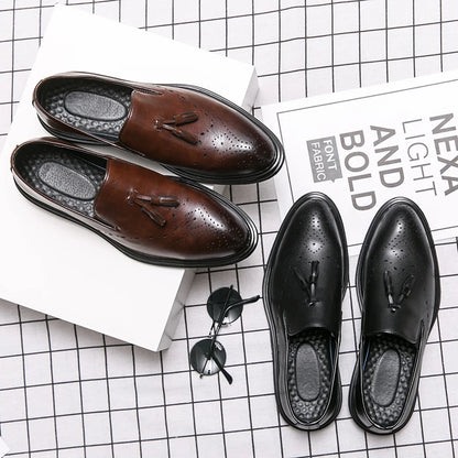 Brand Mens Leather Office Flats Wedding Banquet Luxury Loafers Comfortable Designer Oxfords Business Formal Korean Shoes for Men