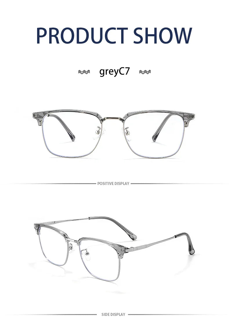Square Men's Business 8026 Anti-Blue Light Classic Retro Anti-Blue Light Reading Glasses Women Prescription Customized
