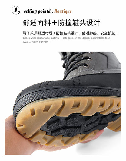 Plus Size 48 Outdoor Men Boots Winter Snow Boots for Men Training Work Boots Waterproof Slip-Resistant Keep Warm Winter Shoes
