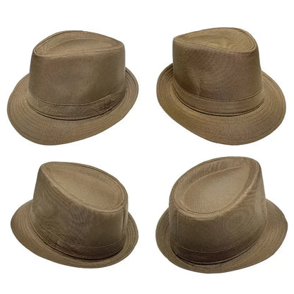 Summer Solid Bright Color Sun Hat British Jazz Hat Top Hat Men's Top Hat Winter Middle-aged and Elderly Jazz Warm Hat Fedora Hat