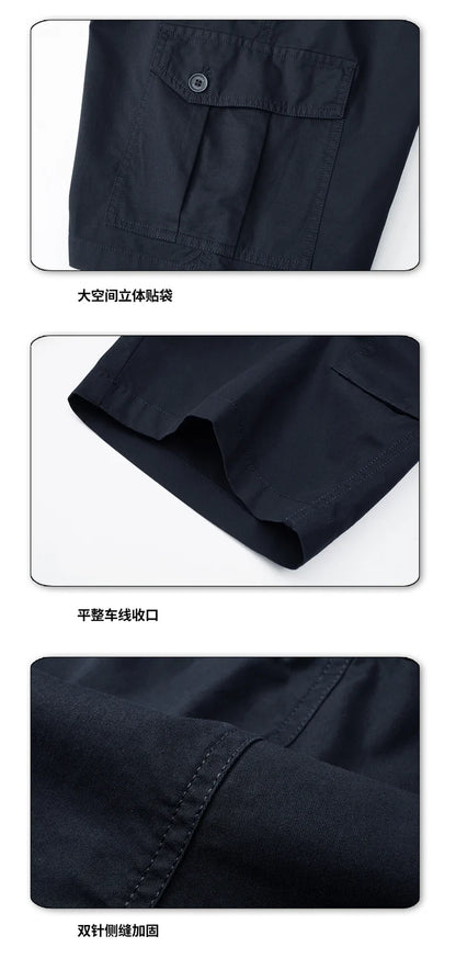 Summer New Arrival Men Cargo Shorts Male Pure Cotton Loose Multi Pocket Five Points Pants Men Outdoor Versatile Casual Shorts