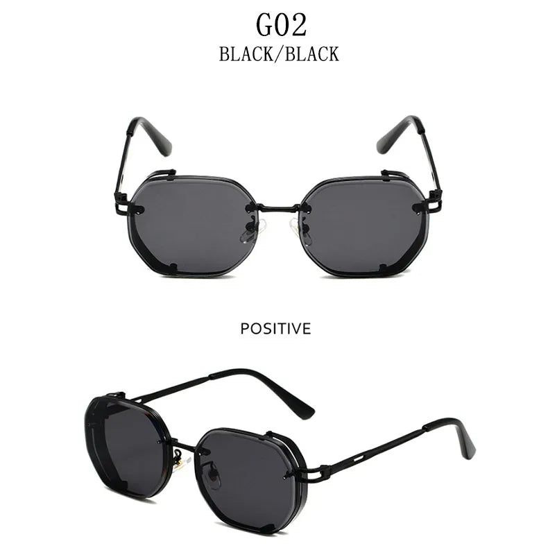 Punk Sunglasses For Men Vintage Steampunk Sunglasses Women Trendy Luxe Square Fashion Glasses Dropshipping Gafas De Sol Hombre