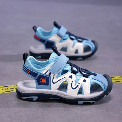 2026 New Summer Kids Beach Sandals Closed Toe Anti Bump Children's Walking Flat Shoe Outdoor Breathable Boy's Soft Sole Sandals