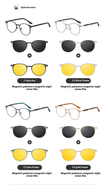 New Style 3 In 1 Metal Magnet Clip On Polarized Sunglasses Men Women Luxury Brand Design Sun Glasses Frame Eyewear UV400
