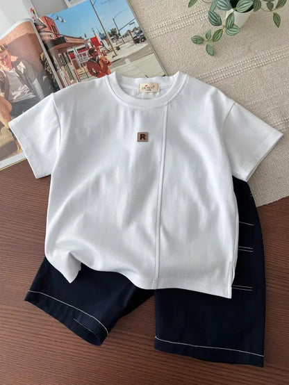 T-shirt and Casual Shorts Set for Children From 3 To 4 Years Old Children's Costume Toddler Boy Clothing Kids Clothes Summer Top