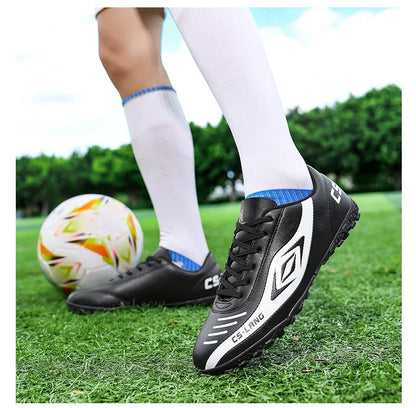 New Men Football Boots Breathable Professional Soccer Shoes Turf Outdoor Non-slip Long Spikes Adult Ultralight Training Futsal