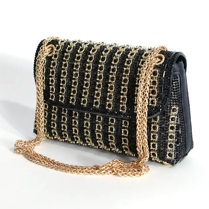 Multi-color Square Evening Bag Clutch Luxury Shoulder Bag Hand Armpit Chain Wedding Party Rhinestone Elegant Exquisite Handbag