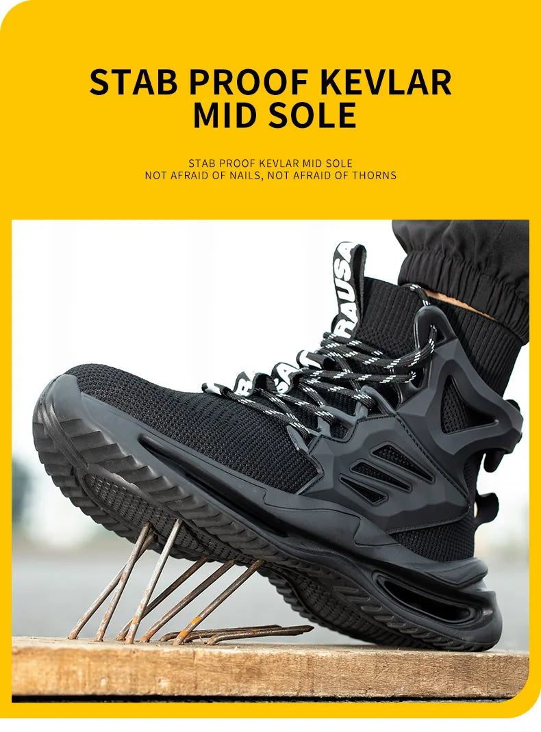 European Plus Size 50 Newest Design Men Wrok Safety Boots Anti-smash Steel Toe Cap Indestructible Construction Industry Shoes