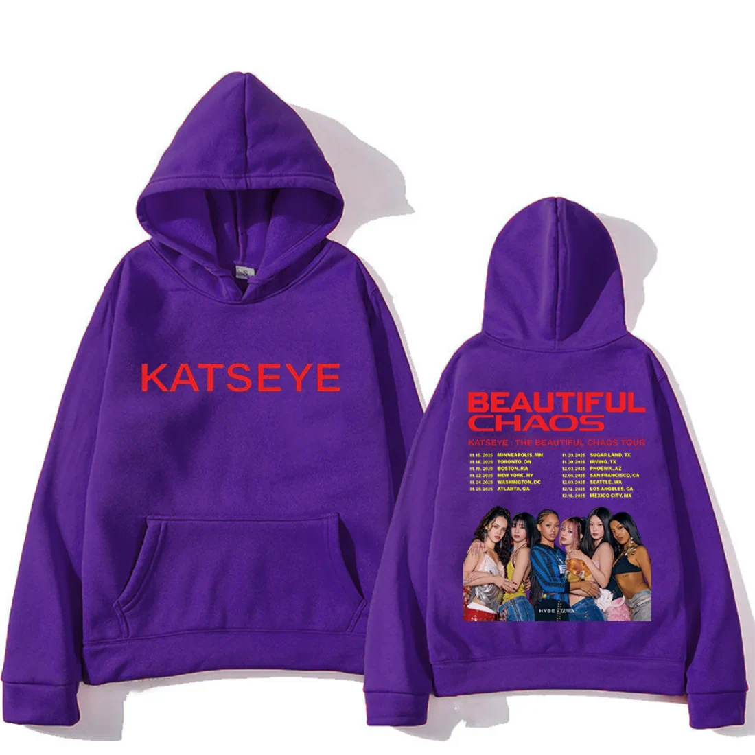 THE BEAUTIFUL CHAOS TOUR Fashion pop Hoodie Men Women's vintage clothes Fleece Long sleeve pullovers oversized hoodies