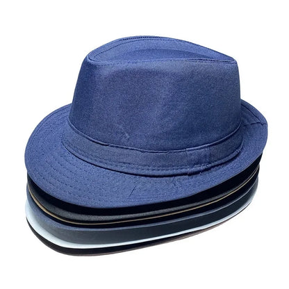Summer Solid Bright Color Sun Hat British Jazz Hat Top Hat Men's Top Hat Winter Middle-aged and Elderly Jazz Warm Hat Fedora Hat