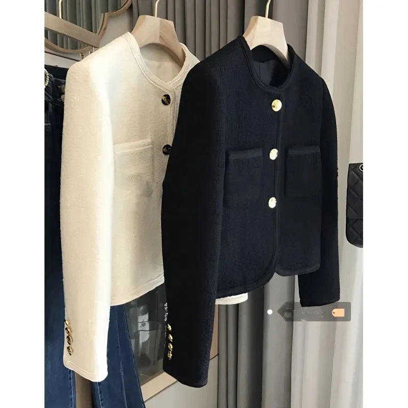 Women's Suit Coat 2025 Spring Autumn Temperament Versatile Ladies Woolen Blazer Jacket Casual Loose Lady Blazer Outerwear