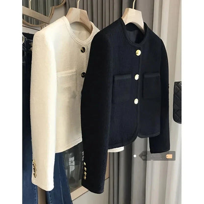 Women's Suit Coat 2025 Spring Autumn Temperament Versatile Ladies Woolen Blazer Jacket Casual Loose Lady Blazer Outerwear