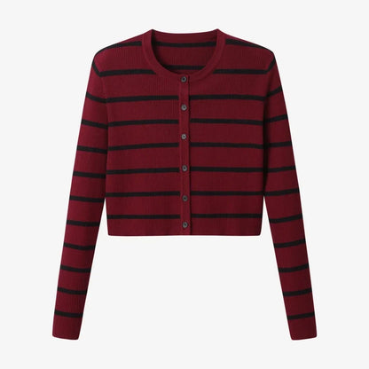 AS AW25 stripe knitting cardigan + sleeveless patch dress maxi matching set for woman clothing