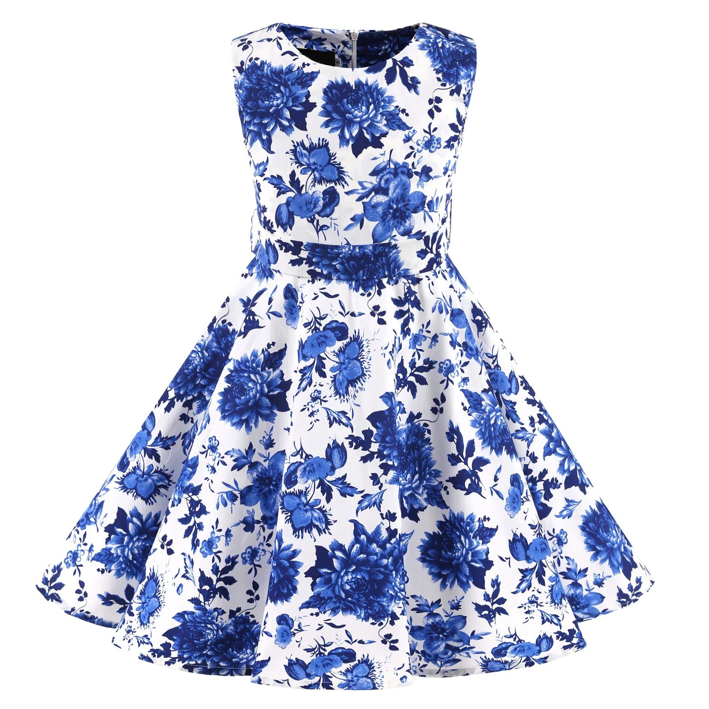 Girl's Retro Dress,Summer Princess Sleeveless Polka Dots Cotton Lightthin Romantic Floral 50s Vintage Dress Party Wedding Daliy