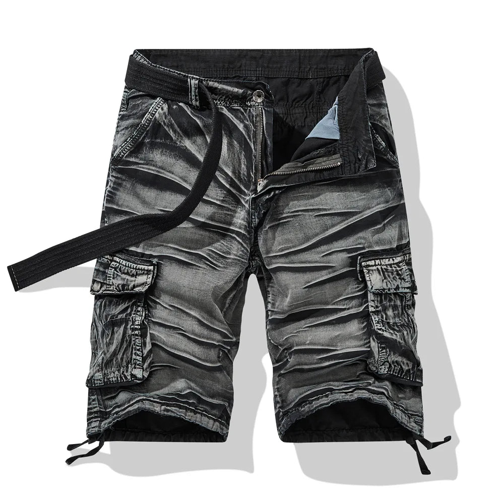 Men Multi Pocket Casual Breathable Sports New Shorts Men Summer Cargo Shorts Men Loose Plus Size Pure Cotton Five Point Pants