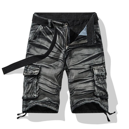 Men Multi Pocket Casual Breathable Sports New Shorts Men Summer Cargo Shorts Men Loose Plus Size Pure Cotton Five Point Pants