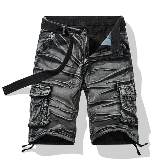 Men Multi Pocket Casual Breathable Sports New Shorts Men Summer Cargo Shorts Men Loose Plus Size Pure Cotton Five Point Pants