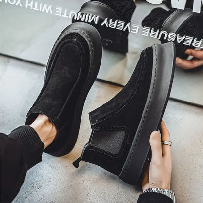 Male Chelsea Shoes Spring Autumn High Cut Platform Men's Booties Boots Classic New Size 44 Trendy 2025 Quality Hot Selling Cheap
