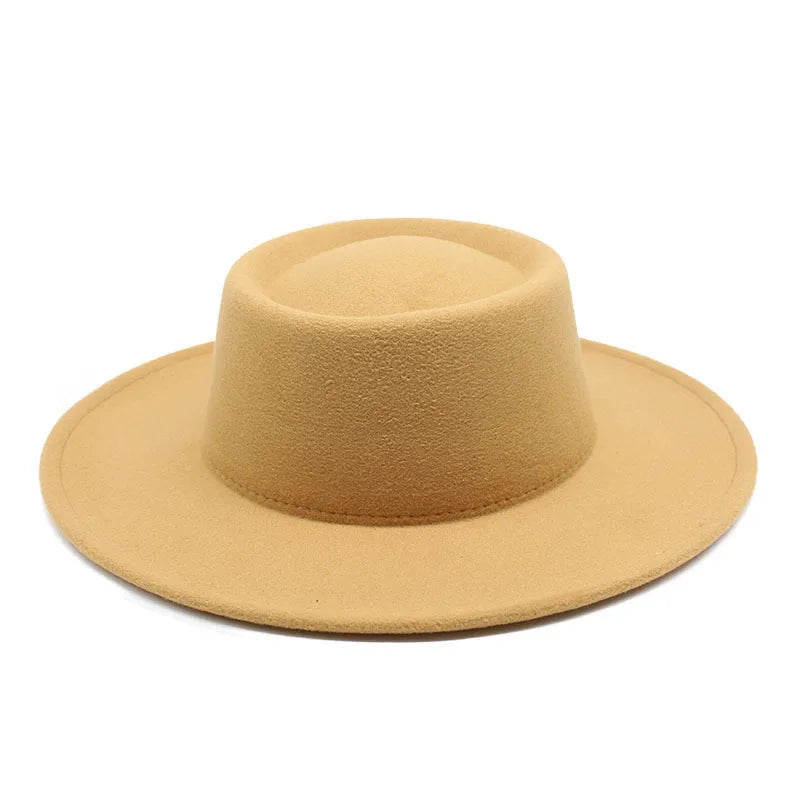 Fedora Hats Men Women 8.5CM Wide Brim Wool Felt Jazz Hats 2023 British style Dress Formal Panama Cap