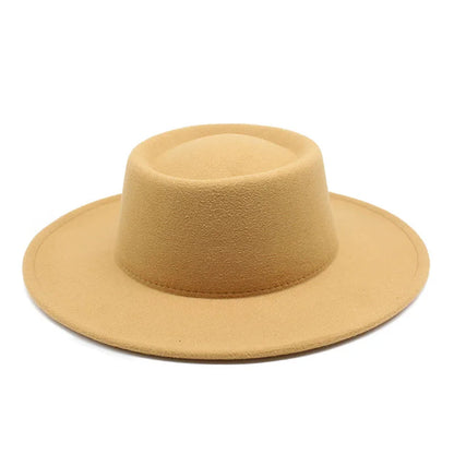 Fedora Hats Men Women 8.5CM Wide Brim Wool Felt Jazz Hats 2023 British style Dress Formal Panama Cap