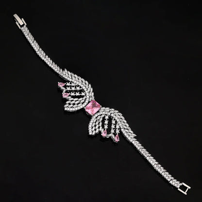 2025 Popular 4-piece Bridal Zirconia Full Set Women's Party Jewelry, Luxury Dubai Nigeria CZ Luxury Crystal Wedding Necklace Set