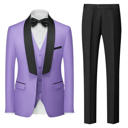 Red Men's Suit 3 Piece, Wedding Party Dress Jacket with Pants Vest, Blue, Green, Gray, Black Available, Asian Size M-5XL 6XL