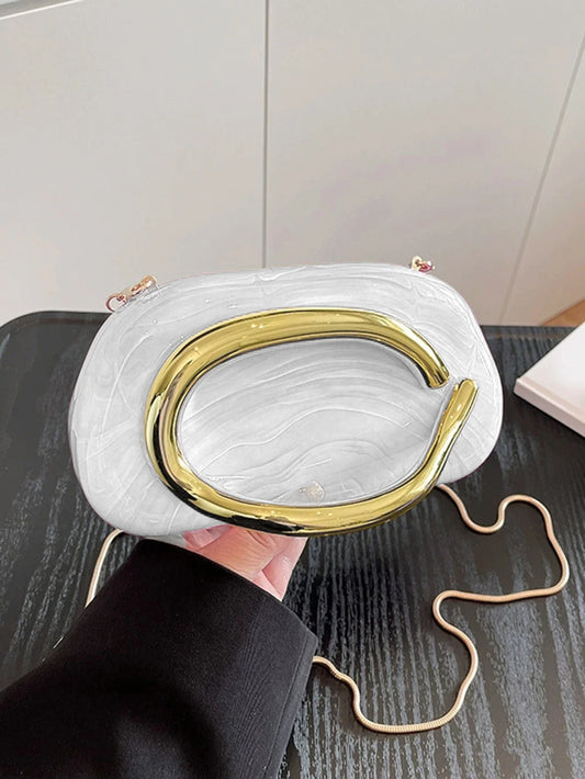 Women's Sealed Box Shaped Acrylic Clutch Fashion Dinner Wedding Party Handbag Elegant Luxury Designer Crossbody Shoulder Bag