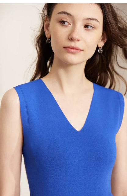 Minimalism Vests for Women 2023 Summer New Simple Versatile Hyperbola V-neck Slim Underlay Top Crop Tops Tank Top 12342277