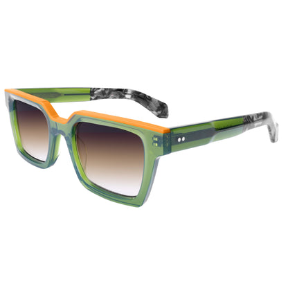 Acetate Frame Glasses for Men Oversized Polarized Sunglasses Women Trendy Retro Wide Keyhole Bridge UV400 Protection