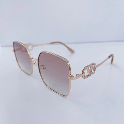 2025 New Fashion Metal Square Polarized Sun Glasses Women Luxury Diamond UV400 Sunglasses Ladies Oversized Eyewears Gafas De Sol