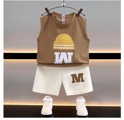 1Set Boys Girls Leisure Set Fashion Cartoon Children Short Sleeve Shorts Sets Summer Kids Clothes Baby Tee+Short Pants Tracksuit