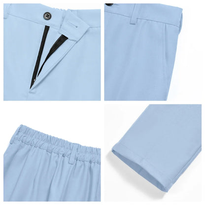 New Jacquard Sky Blue Suit Set 4 Pieces For Kids Birthday Party Boys Slim Fit Tuxedo Wedding Ring Bearer Outfit Handsome Suits