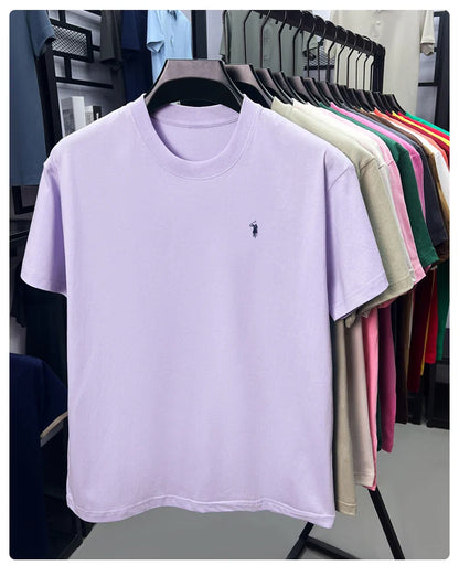 100% cotton high-end short sleeve T-shirt summer designer brand pony embroidery round neck top fashion casual golf men's wear