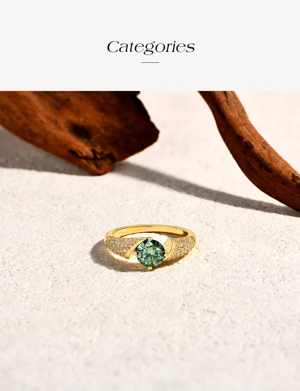 Round Cut 1CT Yellowish-Green Moissanite Rings Original Color S925 Sterling Silver Wedding Ring for Women Fine Jewelry