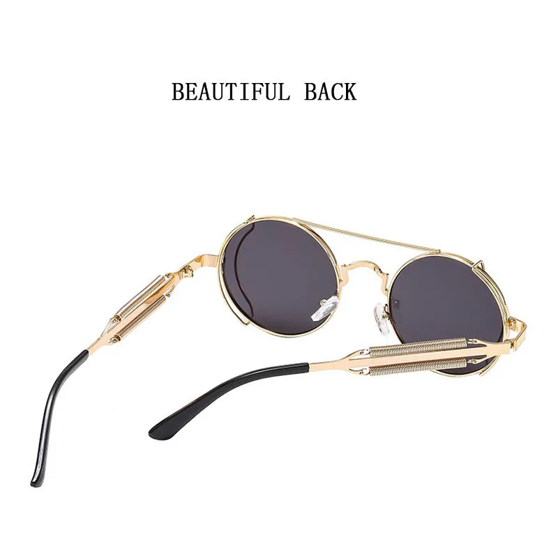 Punk Sunglasses For Men Designer Vintage Round Steampunk Fashion Glasses Retro Sunglasses Women 2024 Gafas De Sol Hombre Lunette