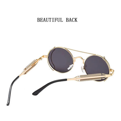 Punk Sunglasses For Men Designer Vintage Round Steampunk Fashion Glasses Retro Sunglasses Women 2024 Gafas De Sol Hombre Lunette